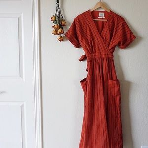 Urban Outfitters Burnt Orange Wrap Dress